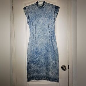 Rare Vintage 80s Jonathan Christopher Acid Wash Denim Dress